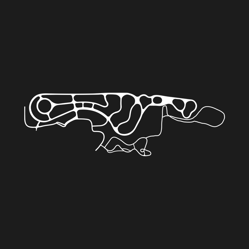 Outline map of the BMW Performance Center track complex in South Carolina
