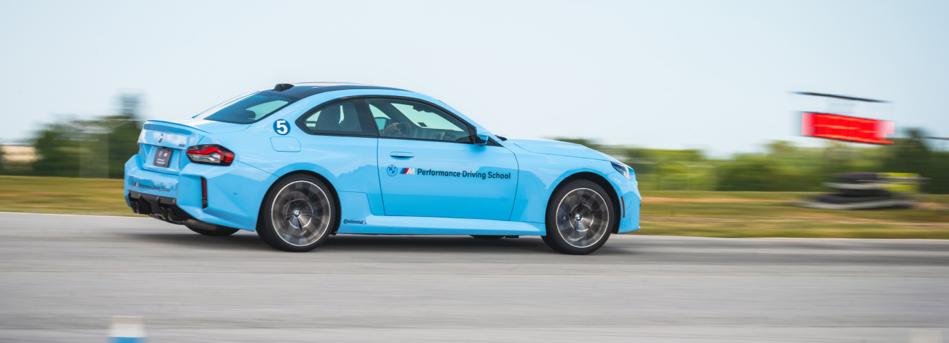 On track at the BMW performance challenge course in South Carolina.